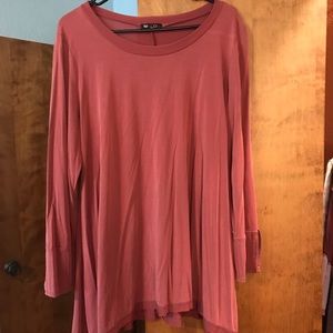 Ruby colored top, very soft